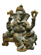 Grey Stone Finish Lord Ganesha Idol – Antique Divine Elegance - Satyam Collection