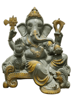 Grey Stone Finish Lord Ganesha Idol – Antique Divine Elegance - Satyam Collection