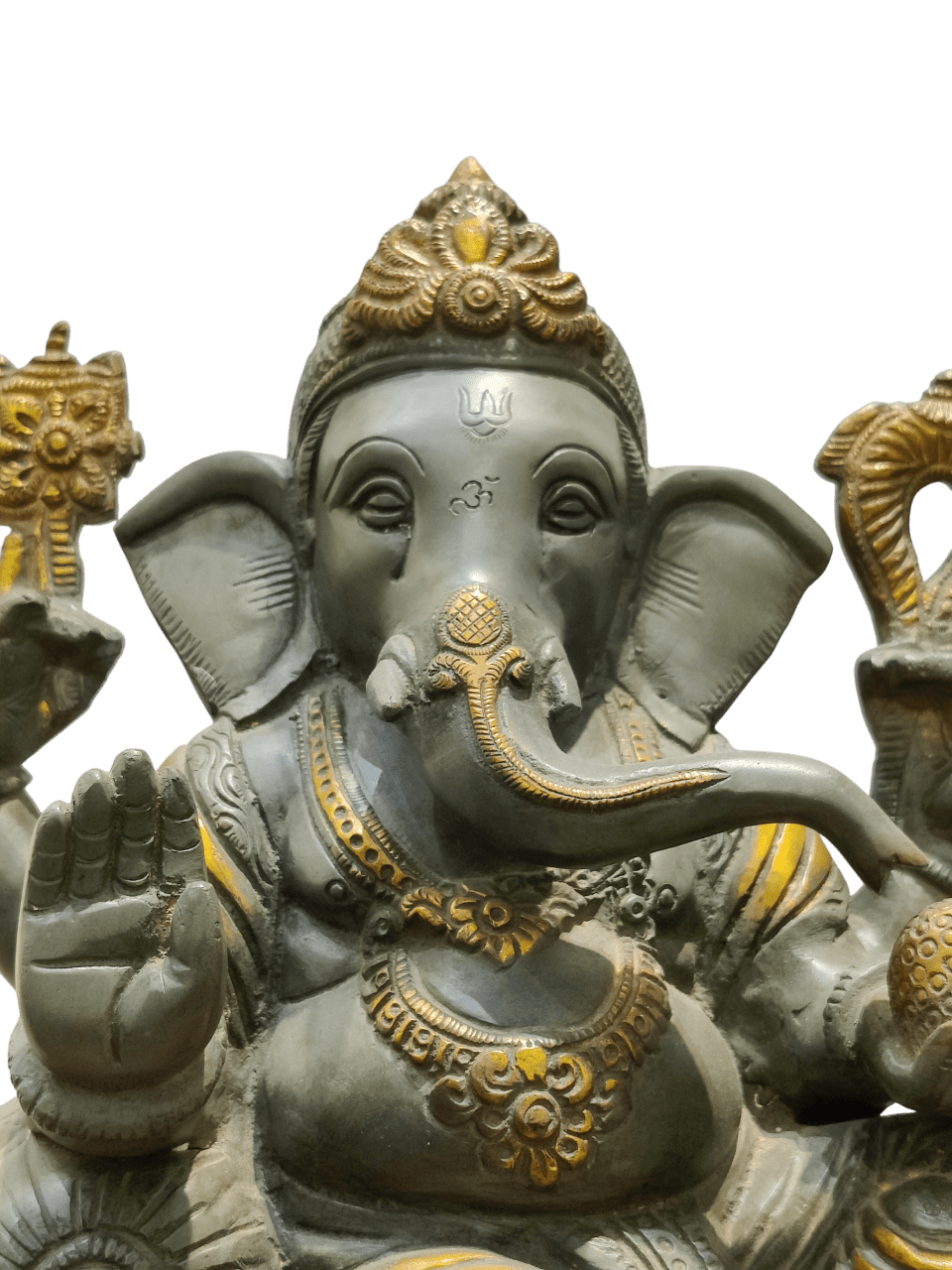 Grey Stone Finish Lord Ganesha Idol – Antique Divine Elegance - Satyam Collection