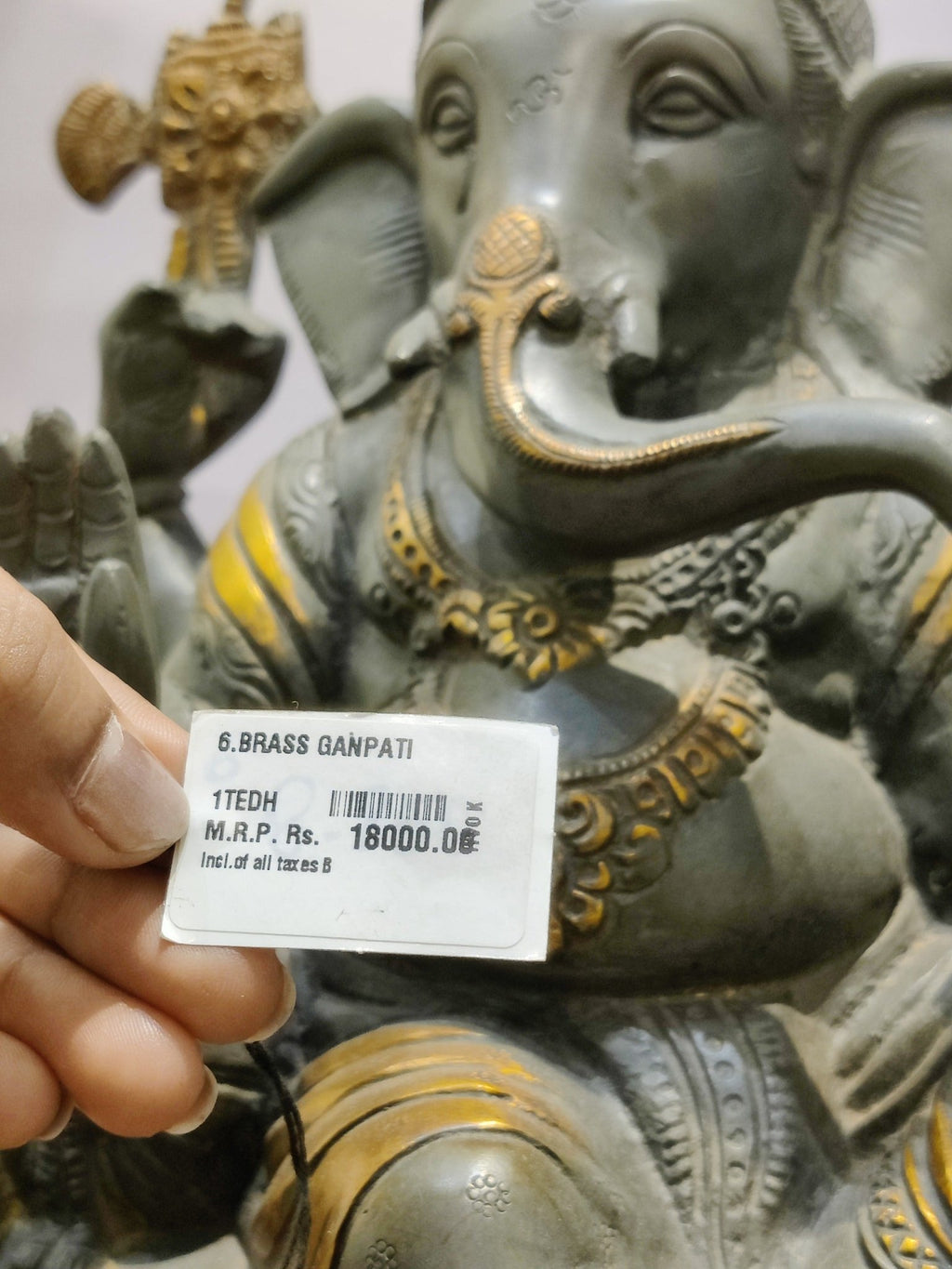 Grey Stone Finish Lord Ganesha Idol – Antique Divine Elegance - Satyam Collection
