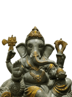 Grey Stone Finish Lord Ganesha Idol – Antique Divine Elegance - Satyam Collection