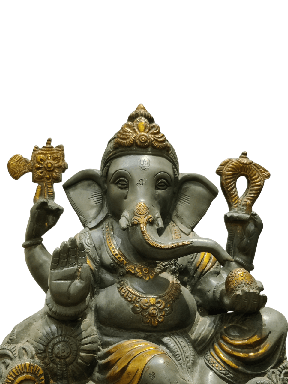 Grey Stone Finish Lord Ganesha Idol – Antique Divine Elegance - Satyam Collection