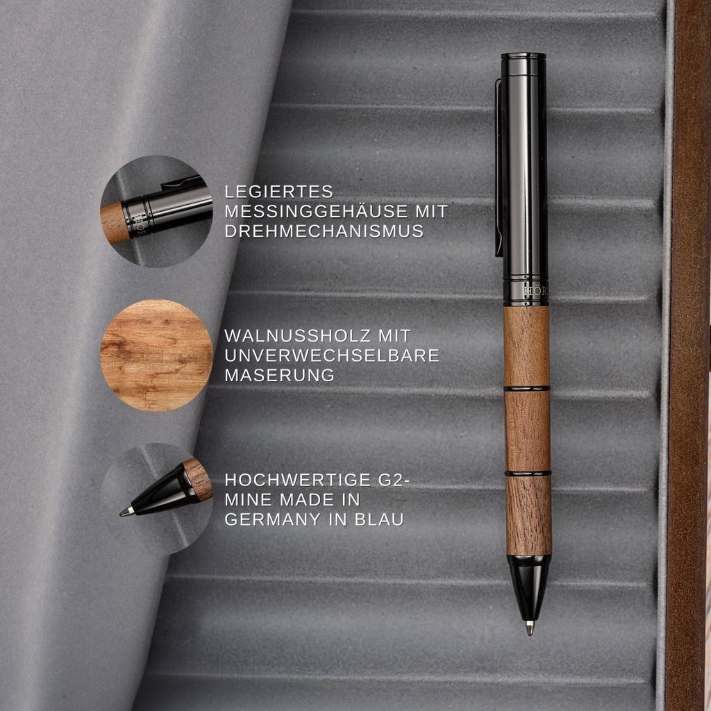 Horner | Obscurus | Ballpoint Pen | Walnut Wood - penpencilink