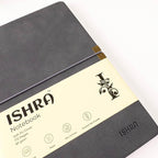 ISHRA A5 Size Ruled Notebook | Ideal Note Book Journal Diary for Work Office Writing Journaling Note Taking Travel | Dark Grey Soft Cover| 172 Pages | 80gsm | Fountain Pen Friendly Paper