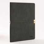 ISHRA A5 Size Ruled Notebook | Ideal Note Book Journal Diary for Work Office Writing Journaling Note Taking Travel | Dark Grey Soft Cover| 172 Pages | 80gsm | Fountain Pen Friendly Paper - penpencilink