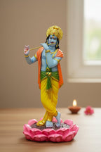 Krishna Fiber Statue with Flute – Traditional Krishna Idol - Satyam Collection