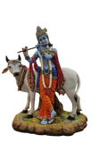 Lord Krishna with Sacred Cow Statue