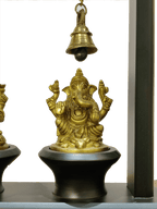 Lakshmi & Ganesha Blessings Decor with Hanging Bells - Satyam Collection