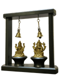 Lakshmi & Ganesha Blessings Decor with Hanging Bells - Satyam Collection