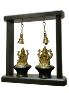 Lakshmi & Ganesha Blessings Decor with Hanging Bells - Satyam Collection