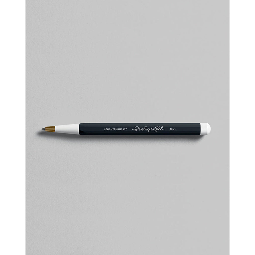 LEUCHTTURM1917 Ball Point Pen with Royal Blue Ink | Drehgriffel No. 1 | Black | Twist Mechanism