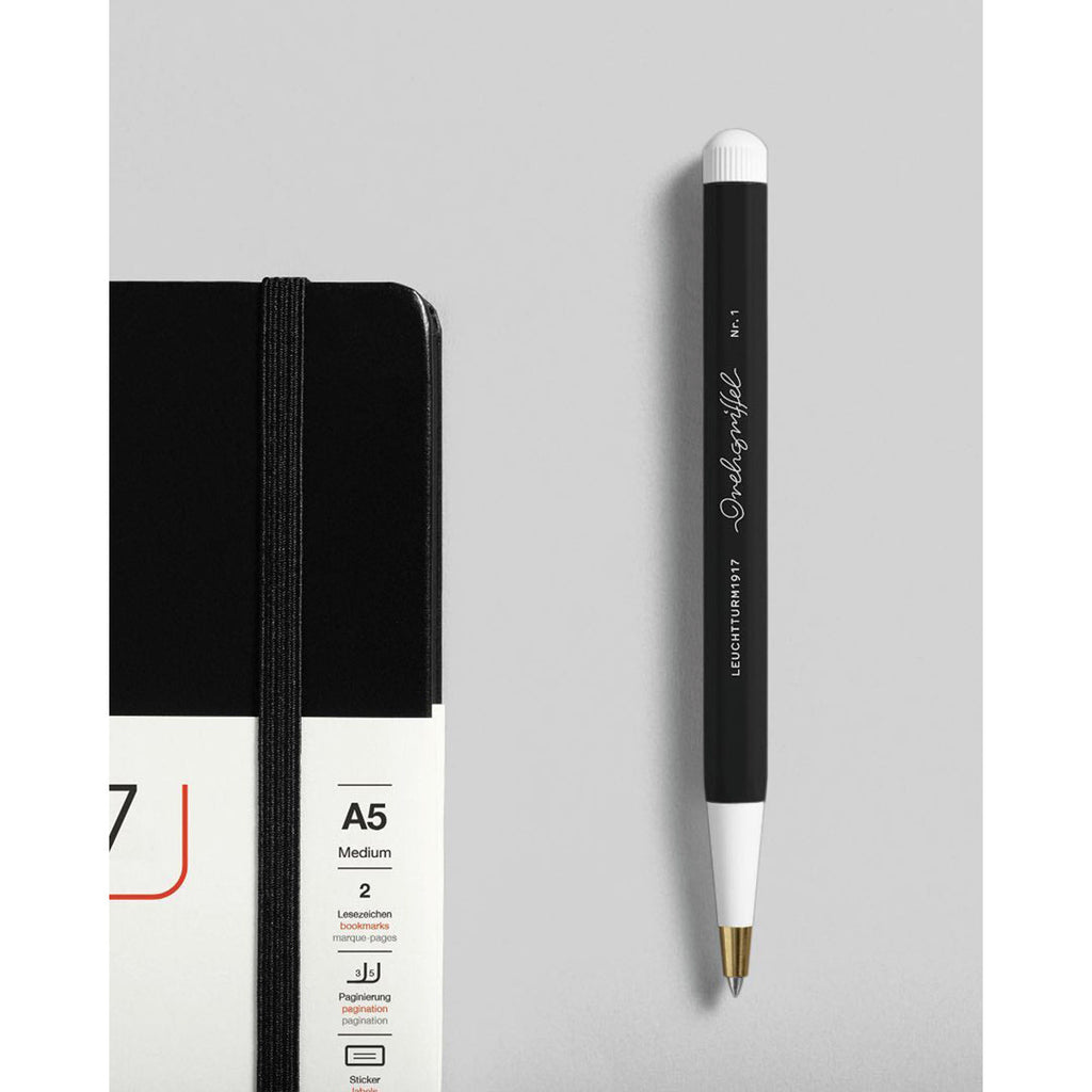 LEUCHTTURM1917 Gel Pen with Document Proof Black Ink | Drehgriffel No. 1 | Black | Twist Mechanism