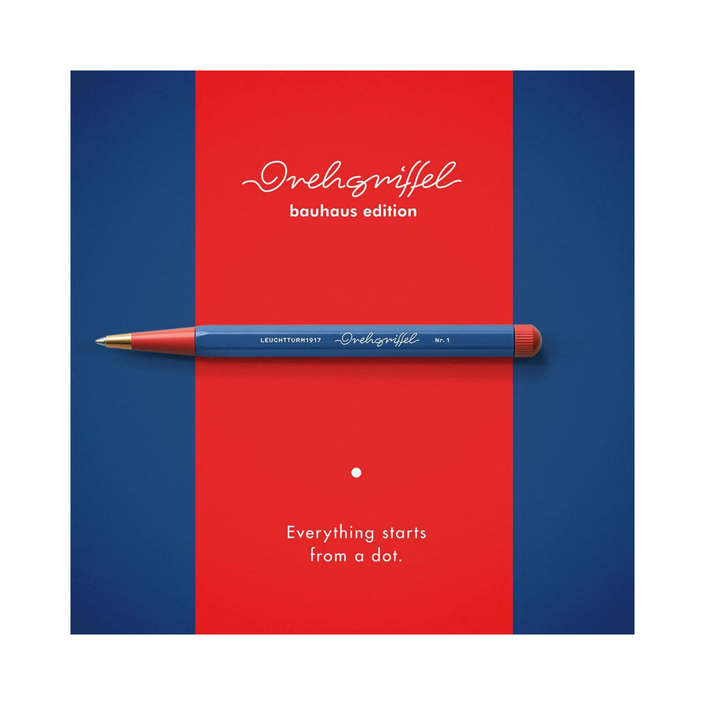 LEUCHTTURM1917 Ball Point Pen with Royal Blue Ink | Bauhaus Edition | Drehgriffel No. 1 | Royal Blue/Red | Twist Mechanism