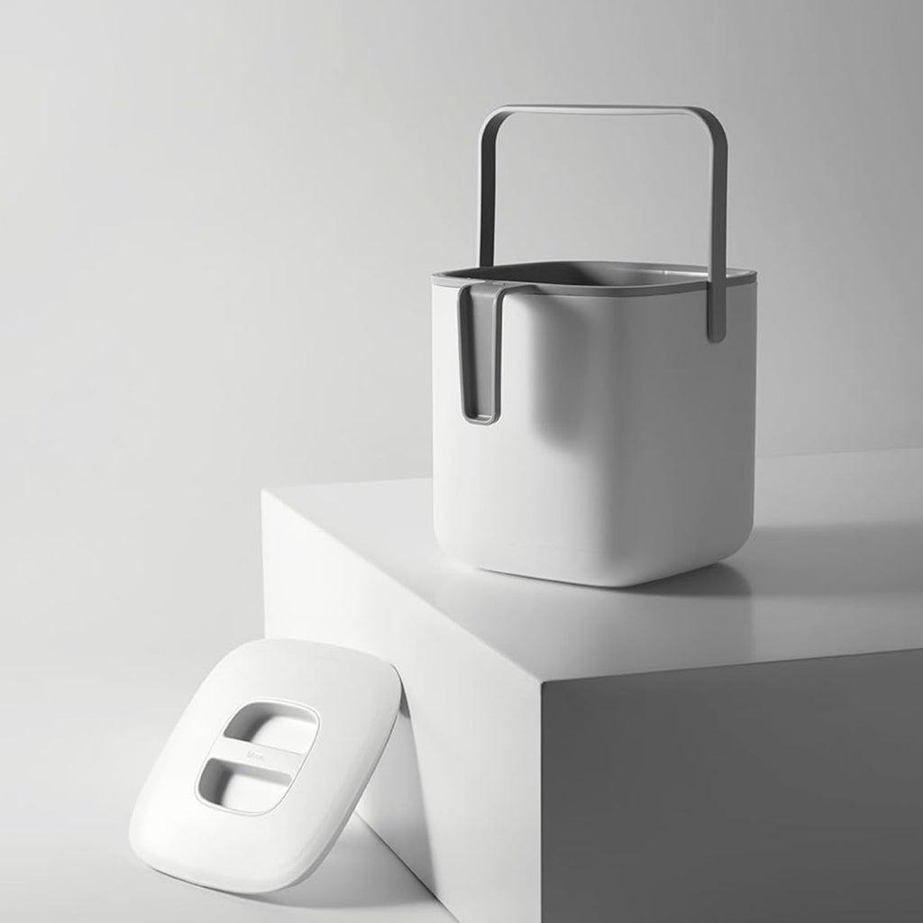 Litem 5L Food Waste Bin with Inner Bucket & Handle – Ivory