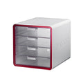 Litem | Multi Utility Storage Cabinet | 4 Drawers | Organiser | Red | My Room | For Office & Home