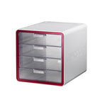 Litem | Multi Utility Storage Cabinet | 4 Drawers | Organiser | Red | My Room | For Office & Home