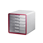 Litem | Multi Utility Storage Cabinet | 6 Drawers | Organiser | Red | My Room | For Office & Home