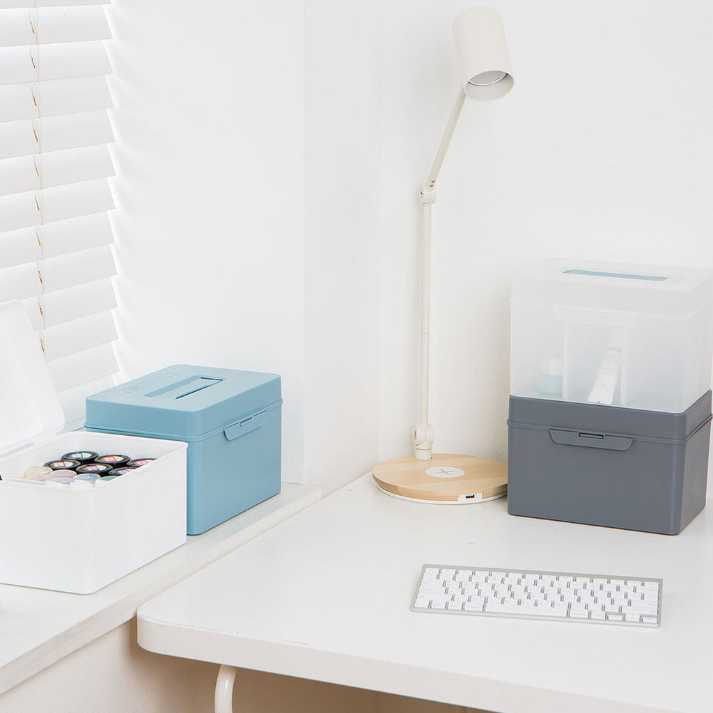 Litem | Multi Utility Storage Box With Lid | Orgnaizer | Smog |My Cube|  For Office & Home