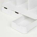 Sysmax | Olio Book Rack with 3 Compartments | 3  Drawers | Organiser| Beige