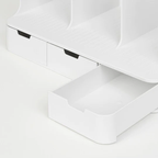 Sysmax | Olio Book Rack with 3 Compartments | 3 Drawers | Organiser | White