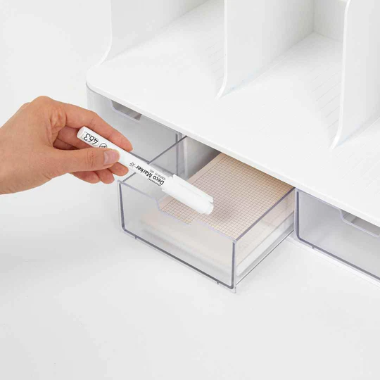 Sysmax | Olio Book Rack with 3 Compartments | 3  Transparent  Drawers | Organiser| White