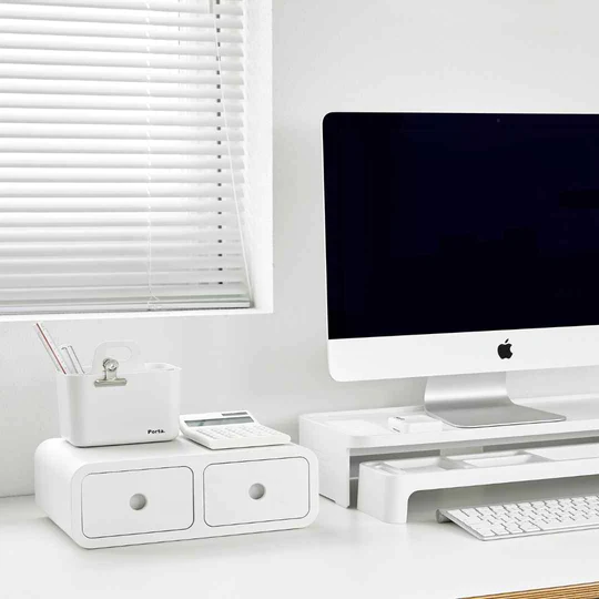 Sysmax | Storage Box | Monitor Stand | Dark Grey | For Office & Home | Olio Box