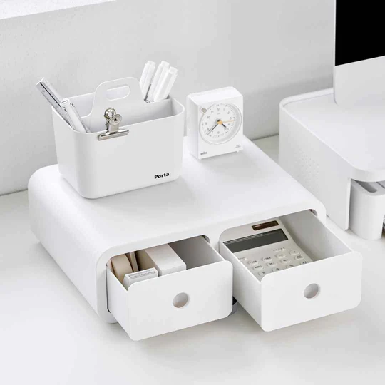 Sysmax | Storage Box | Monitor Stand | Dark Grey | For Office & Home | Olio Box