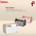 Litem | Multi Utility Storage Basket | Grey |  Palo | For Office Home & Kitchen