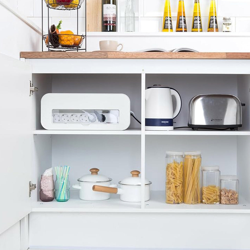 Litem | White | Cable Management Box & Charging Stand | Desk Organizer
