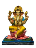 Lord Ganesha on Lotus Throne – Premium Idol - Satyam Collection