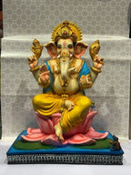 Lord Ganesha on Lotus Throne – Premium Idol - Satyam Collection