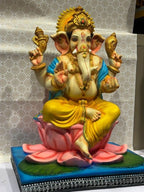 Lord Ganesha on Lotus Throne – Premium Idol - Satyam Collection