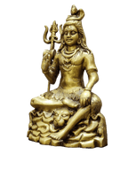 Lord Shiva Seated Statue with Trishul - Satyam Collection