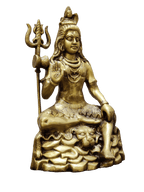 Lord Shiva Seated Statue with Trishul - Satyam Collection