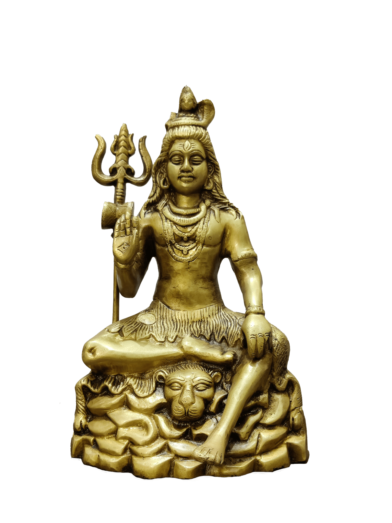 Lord Shiva Seated Statue with Trishul - Satyam Collection