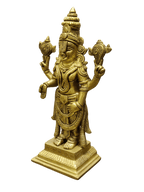 Lord Vishnu Brass Idol – Standing Shankha Chakra Statue - Satyam Collection