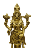 Lord Vishnu Brass Idol – Standing Shankha Chakra Statue - Satyam Collection