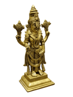 Lord Vishnu Brass Idol – Standing Shankha Chakra Statue - Satyam Collection