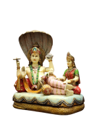 Lord Vishnu & Goddess Lakshmi Reclining on Sheshnag – Premium Brass Idol - Satyam Collection