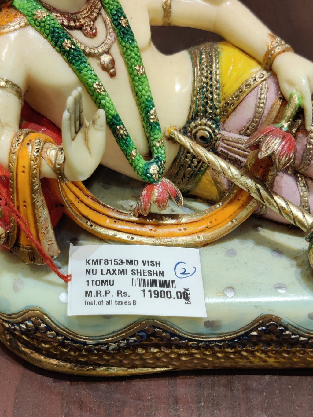 Lord Vishnu & Goddess Lakshmi Reclining on Sheshnag – Premium Brass Idol - Satyam Collection