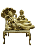 Lord Vishnu Sheshnag & Lakshmi Sleeping Idol – Divine Brass Finish - Satyam Collection