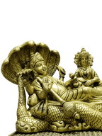 Lord Vishnu Sheshnag & Lakshmi Sleeping Idol – Divine Brass Finish - Satyam Collection