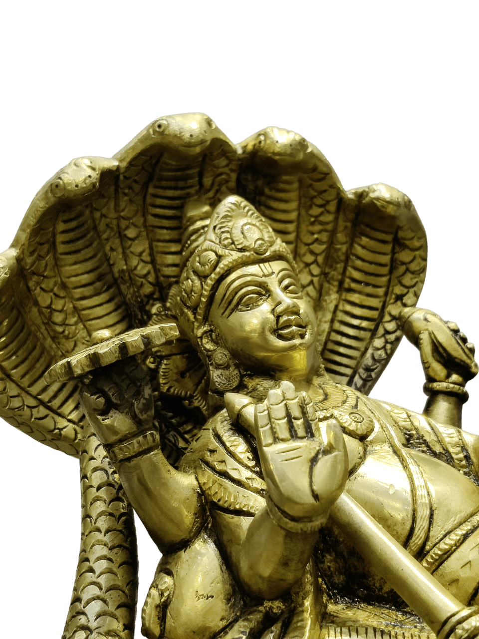 Lord Vishnu Sheshnag & Lakshmi Sleeping Idol – Divine Brass Finish - Satyam Collection