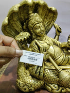 Lord Vishnu Sheshnag & Lakshmi Sleeping Idol – Divine Brass Finish - Satyam Collection