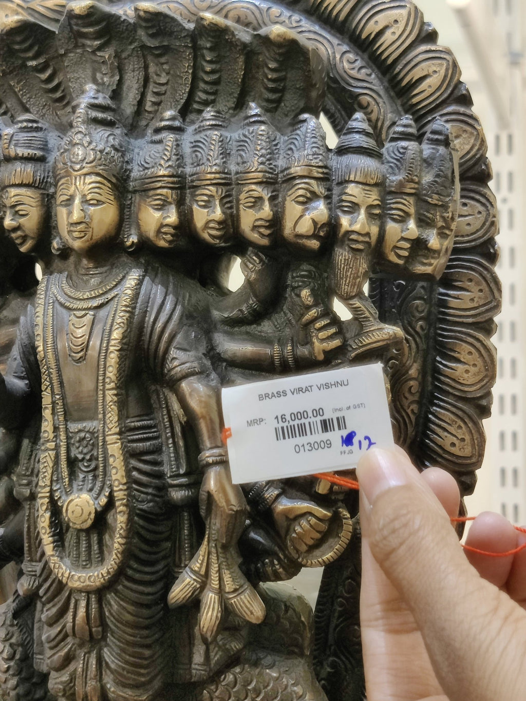 Lord Vishnu Vishvarupa Brass Idol – Multi Faced Divine Cosmic Form Statue - Satyam Collection