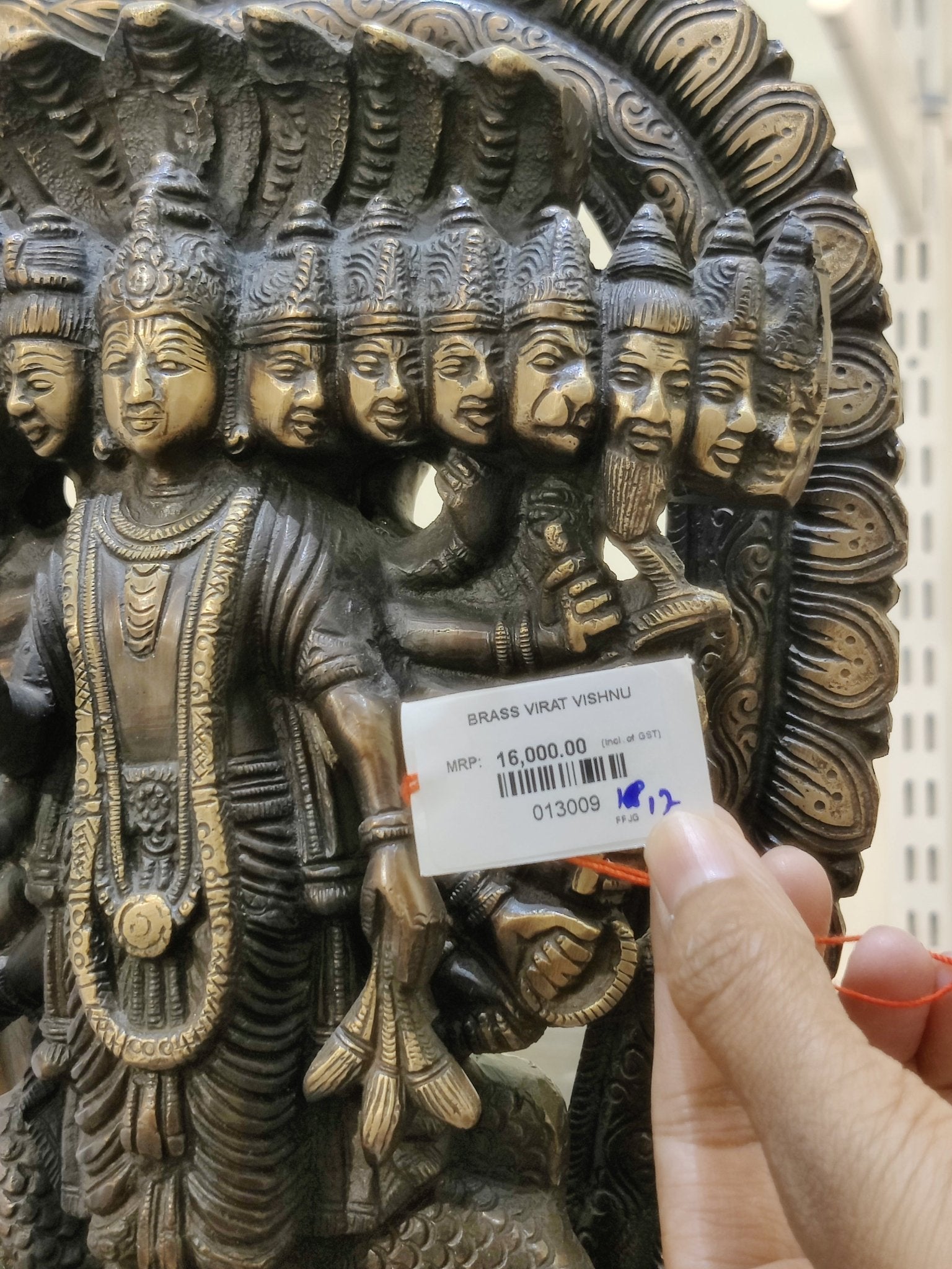 Lord Vishnu Vishvarupa Brass Idol – Multi Faced Divine Cosmic Form Statue - Satyam Collection