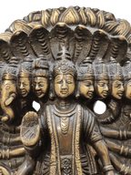 Lord Vishnu Vishvarupa Brass Idol – Multi Faced Divine Cosmic Form Statue - Satyam Collection