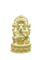 Cream Marble Lord Ganesha Idol – Elegant Divine Grace