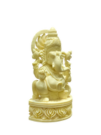 Cream Marble Lord Ganesha Idol – Elegant Divine Grace