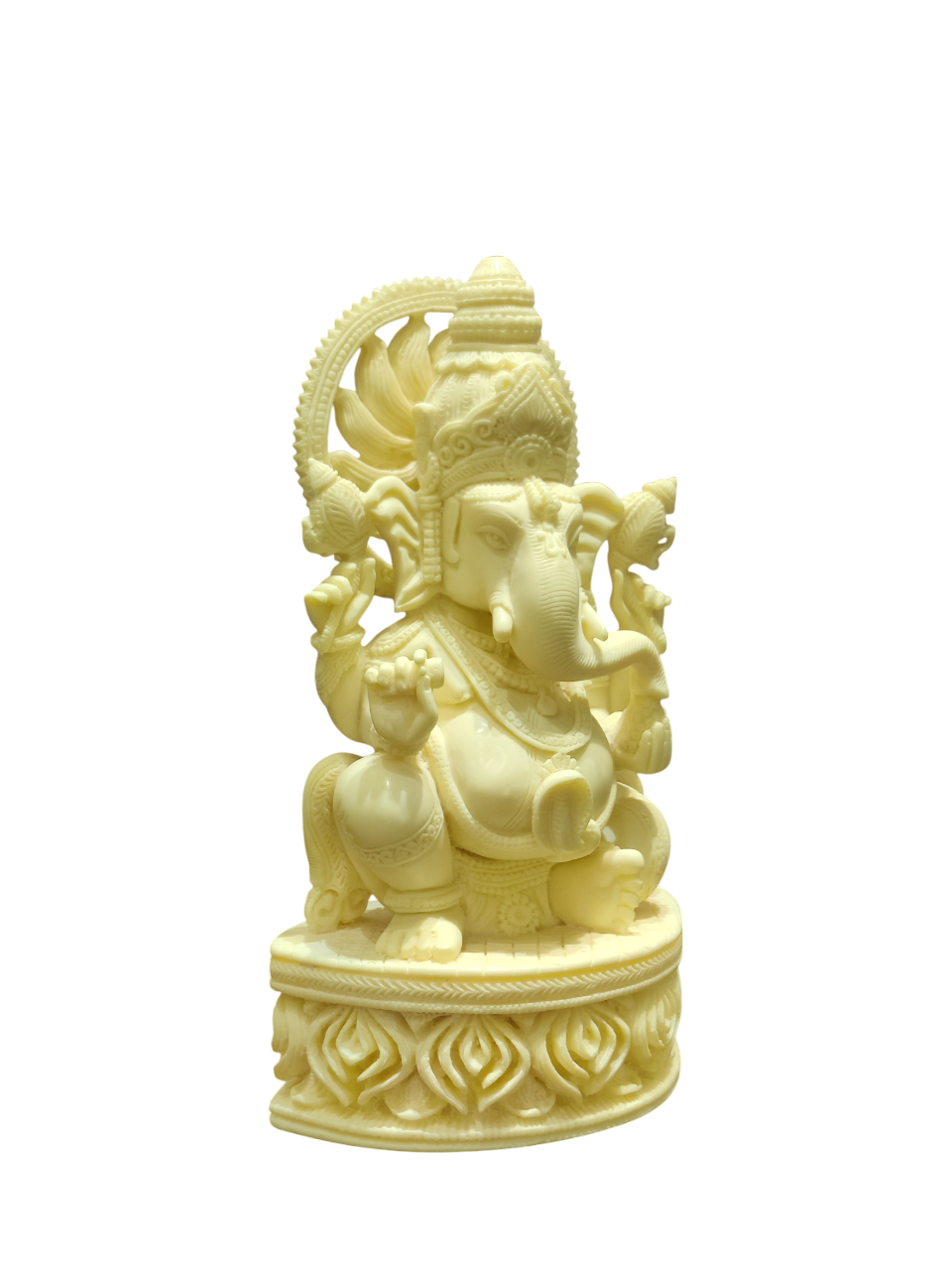 Cream Marble Lord Ganesha Idol – Elegant Divine Grace